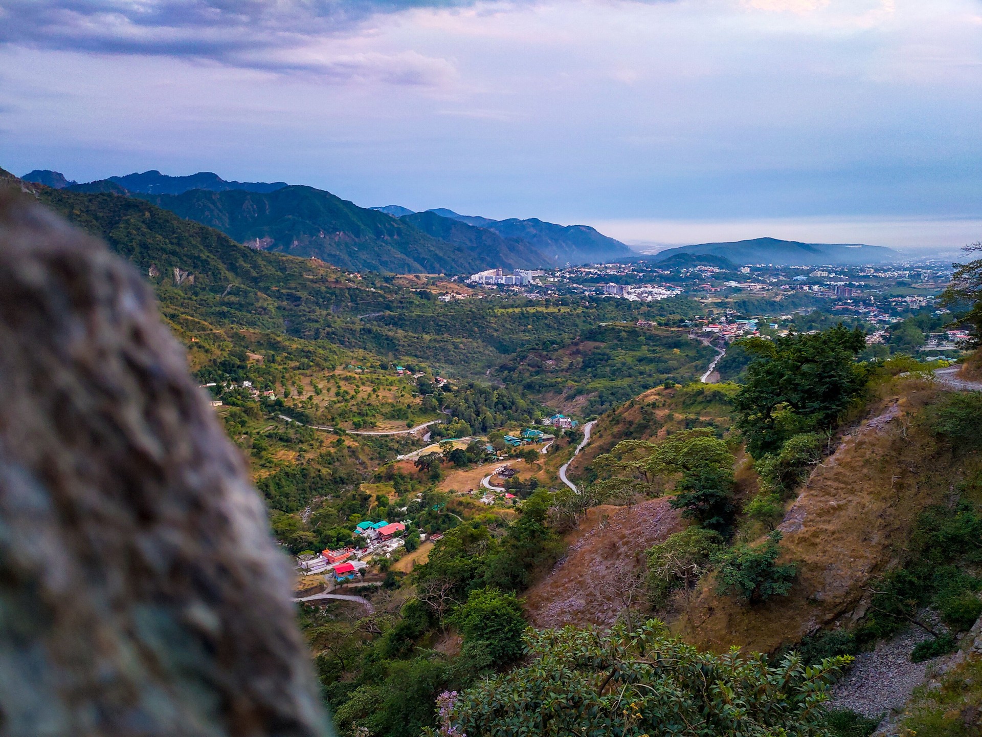 12th december 2019. Dehradun, Uttarakhand, India. A scenic view of the Dehradun city valley from a hilltop.